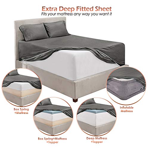 Extra Deep Pocket King Bed Sheet Set - 6 Pieces