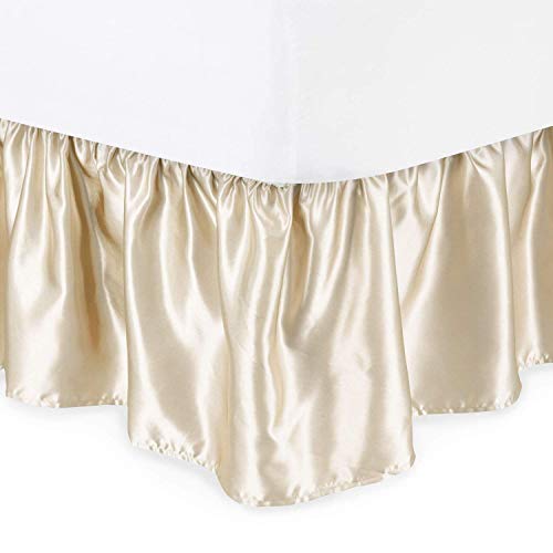 Luxurious Ivory Linen Bed Ruffle Skirt