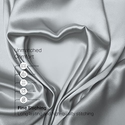 Elegant Satin 6-Piece Bed Set - Gray