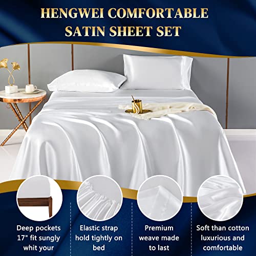 HENGWEI King Size Satin Bed Linen Set