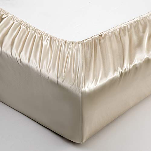 Luxury Satin Queen Bed Sheets Set, Taupe