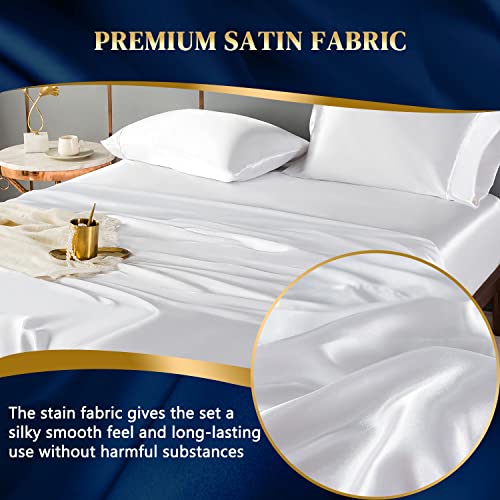 HENGWEI King Size Satin Bed Linen Set