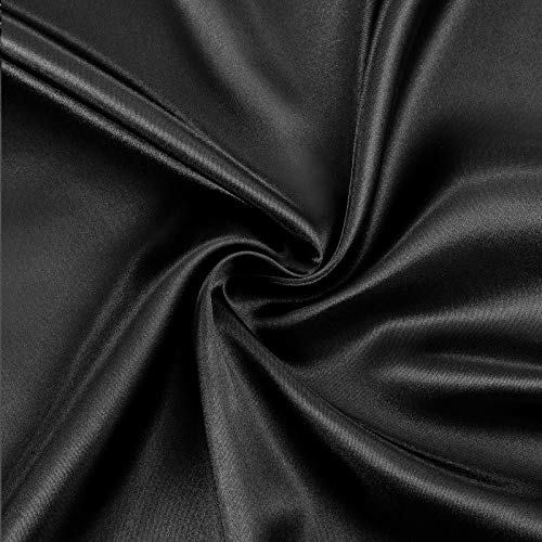 Ultra Silky Black Satin Queen Bed Sheet Set