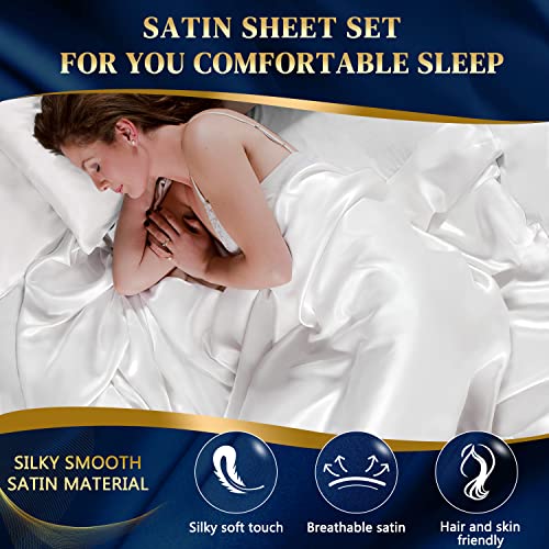 HENGWEI King Size Satin Bed Linen Set