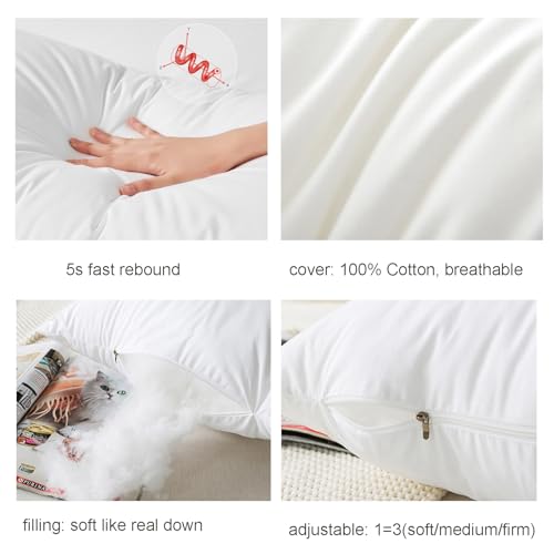 Adjustable Queen Size Cooling Bed Pillows Set