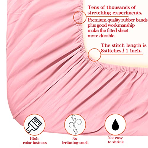 Soft 4-Piece Toddler Crib Bedding Set - Pink