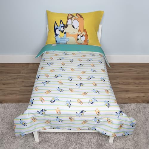 Bluey Toddler Bedding Set - 4 Pieces, Blue