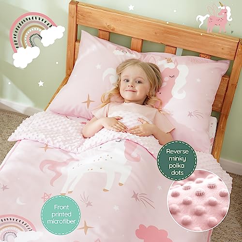 ACRABROS 4-Piece Toddler Unicorn Bedding Set