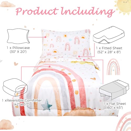 Boho Rainbow 4-Piece Toddler Bedding Set
