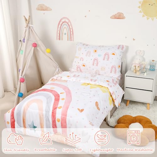 Boho Rainbow 4-Piece Toddler Bedding Set