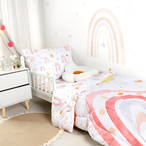 Boho Rainbow 4-Piece Toddler Bedding Set