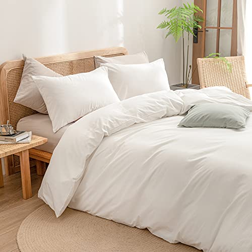 Chic Off White 3-Piece Cotton Duvet Set