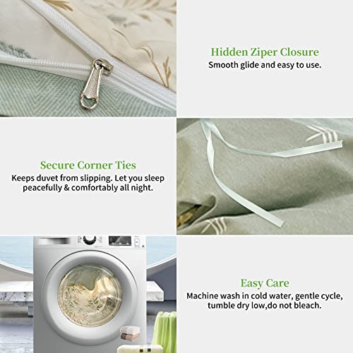 Floral 4-Piece 100% Cotton Duvet Cover Set