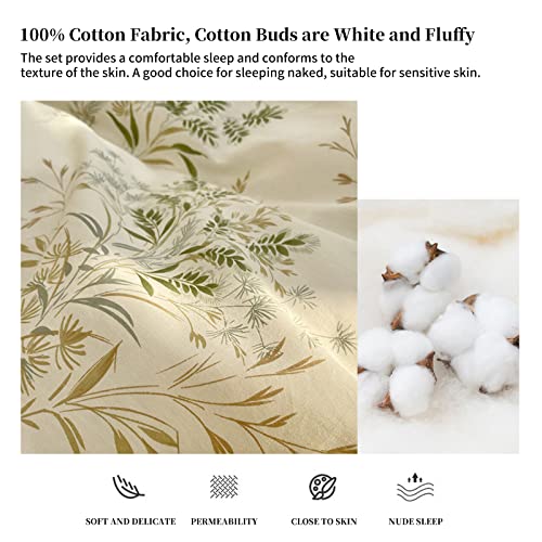 Floral 4-Piece 100% Cotton Duvet Cover Set