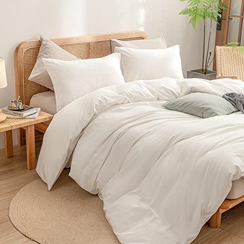 Chic Off White 3-Piece Cotton Duvet Set