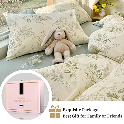 Floral 4-Piece 100% Cotton Duvet Cover Set