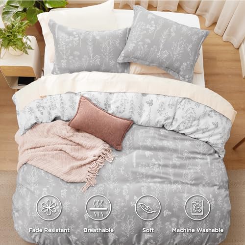 Reversible Botanical Queen Duvet Cover Set