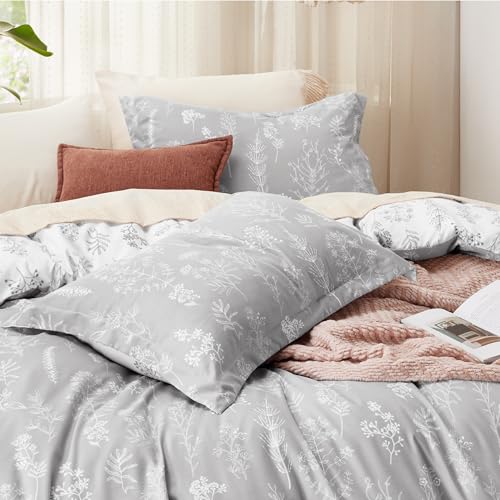 Reversible Botanical Queen Duvet Cover Set