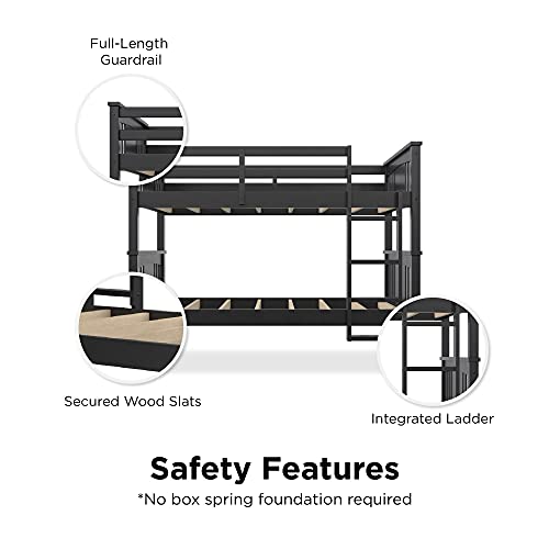 DHP Dylan Twin Over Twin Bunk Bed - Black