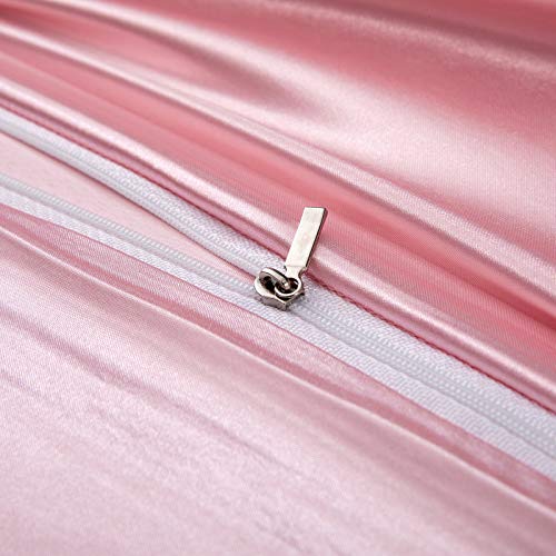 Blush Pink Satin Duvet Cover Bedding Set