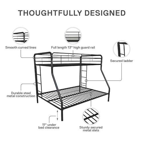DHP Twin-Over-Full Metal Bunk Bed Frame
