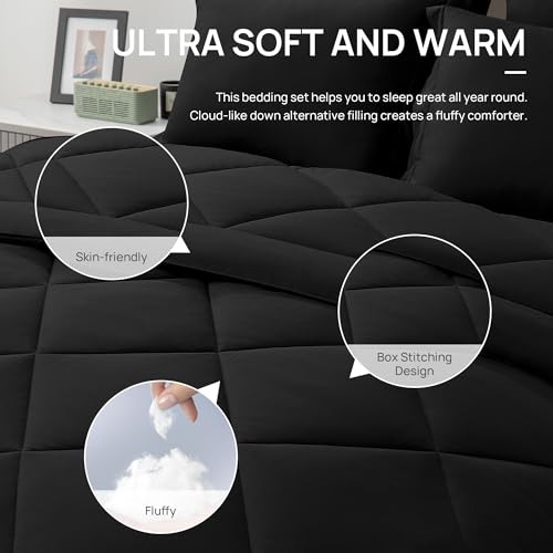 Love's Cabin Black Twin Comforter Set, 5 Pieces