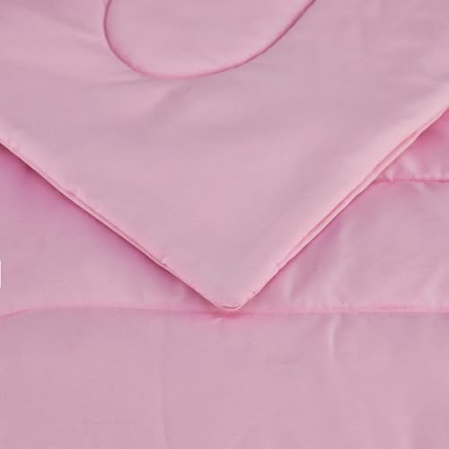 Pink Microfiber Twin Bed-in-a-Bag Set for Kids