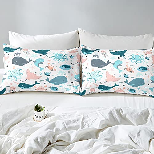 Kawaii Underwater Adventure Kids Bedding Set