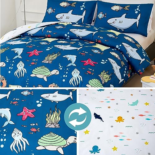 Ocean-Themed 3-Piece Boys Comforter Set
