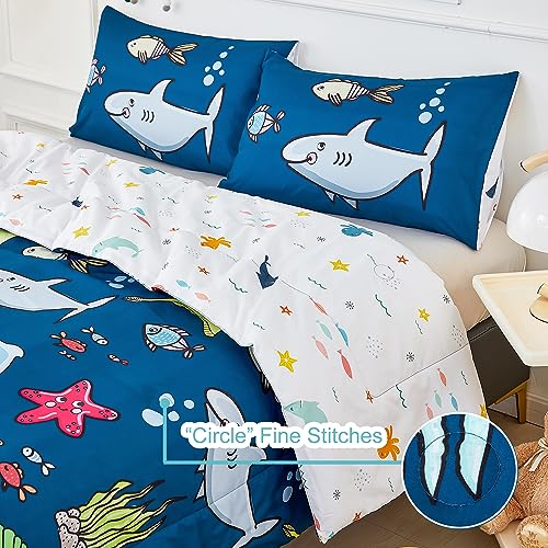 Ocean-Themed 3-Piece Boys Comforter Set