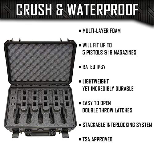5 Pistol Gun Case with Custom Foam Insert