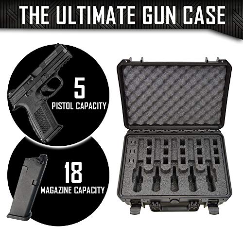 5 Pistol Gun Case with Custom Foam Insert