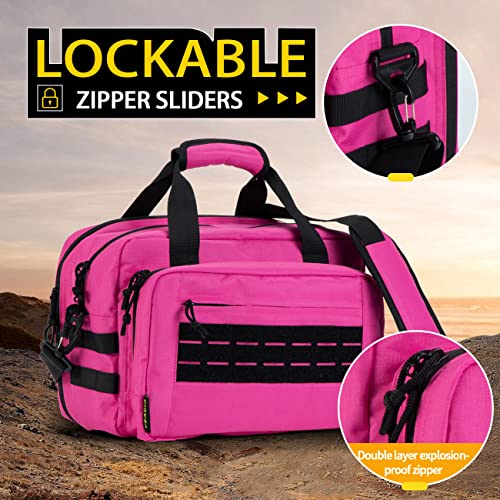 VEAGIA Pink Pistol Case and Ammo Range Bag