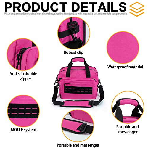 VEAGIA Pink Pistol Case and Ammo Range Bag
