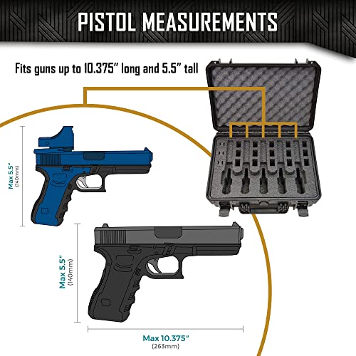 5 Pistol Gun Case with Custom Foam Insert