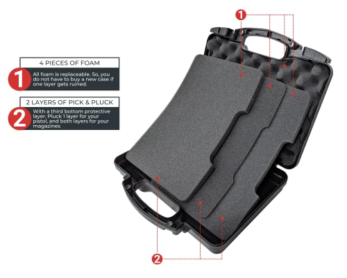 Lockable Pistol Case - TSA Approved, 12.3" x 10.5