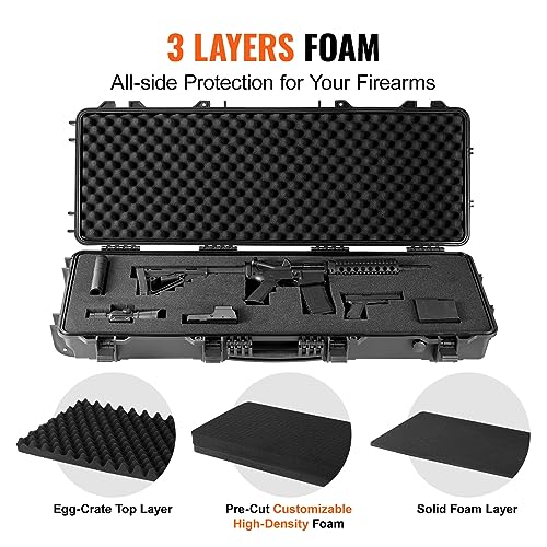 VEVOR 42" Lockable Hard Rifle Case with Wheels