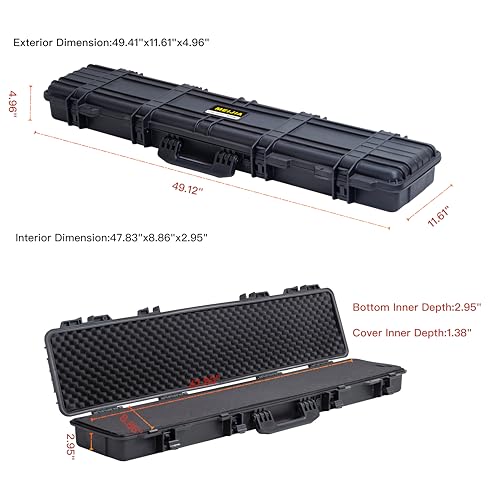 Portable Waterproof Hard Rifle Case with Foam Insert