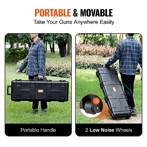 VEVOR 42" Lockable Hard Rifle Case with Wheels