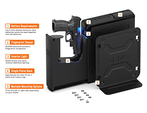 Biometric Handgun Safe with Quick Access Door