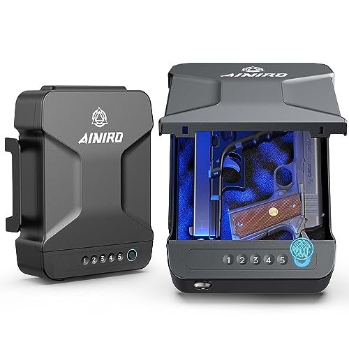 Portable Biometric Gun Safe with Built-in Handle