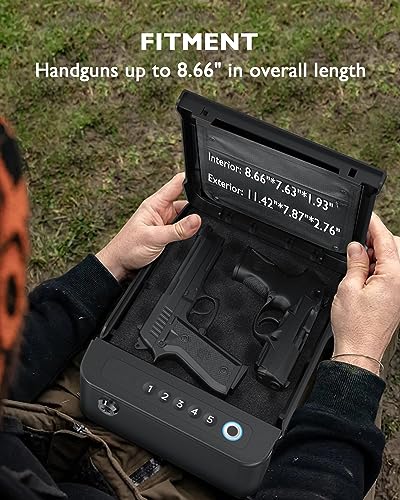 Portable Biometric Gun Safe with Built-in Handle