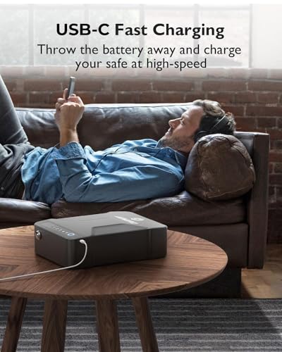 Portable Biometric Gun Safe with Built-in Handle