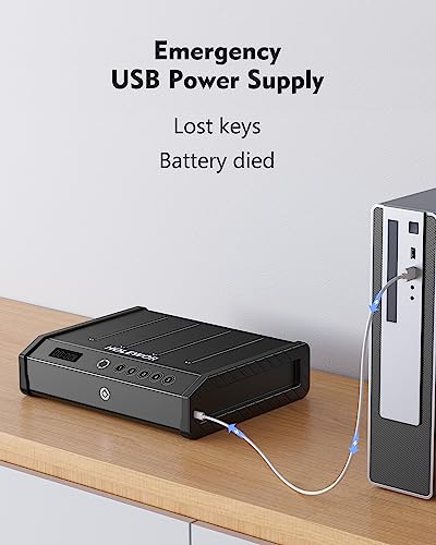 Biometric Gun Safe with USB C and LCD Display