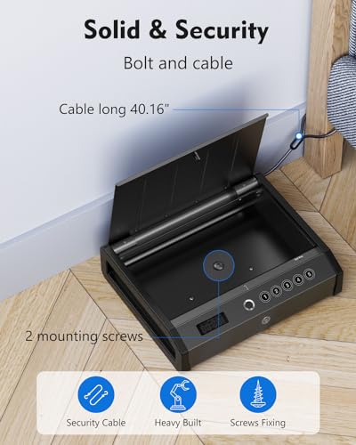 Biometric Gun Safe with USB C and LCD Display