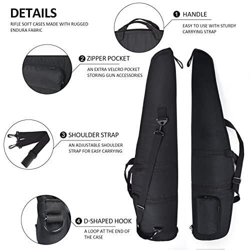 AUMTISC Padded Soft Rifle Case Bag, Black 44
