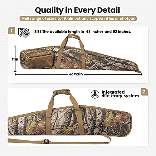 Water-Resistant 46-Inch Camouflage Rifle Case