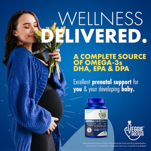 Omega 3 Better Than Fish Oil Supplements - Vegan Omega 3 - Omega 3 Fatty Acids Vegan DHA, DPA, EPA - Plant Based Algae Omega 3 - Heart, Brain, Joint, Prenatal, Immune System Support, No Carrageenan