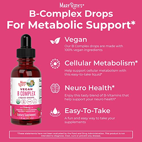 Vitamin B Complex with Biotin | 2 Month Supply | Liquid Vitamins for Hair Skin Nails | Energy Support Supplement | Vegan | Non-GMO | Gluten Free | 1 Fl Oz