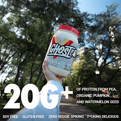 GHOST Vegan Protein Powder, Peanut Butter Cereal Milk - 2lb, 20g of Protein - Plant-Based Pea & Organic Pumpkin Protein - ­Post Workout & Nutrition Shakes, Smoothies, & Baking - Soy & Gluten-Free